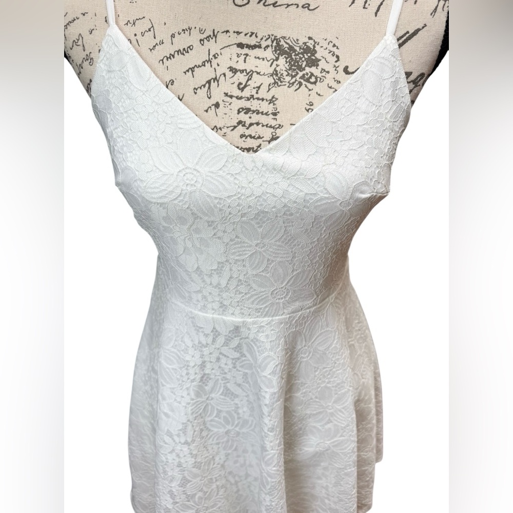 Lulu's Dress White Lace Sleeveless A-Line Women’s Size Small - Picture 5 of 13